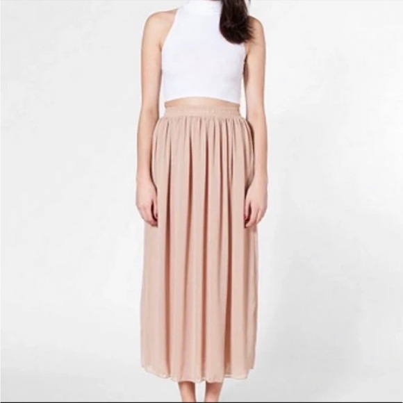 Nude/Blush chiffon maxi skirt - Picture 2 of 7